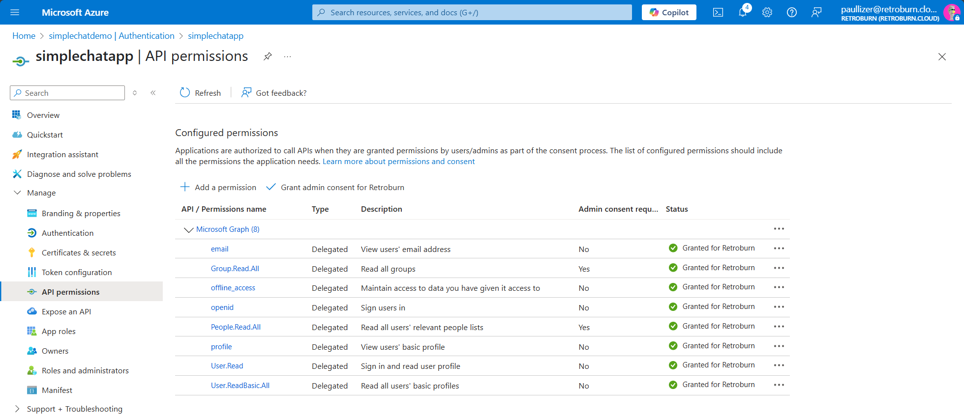 App Registration - API Permissions