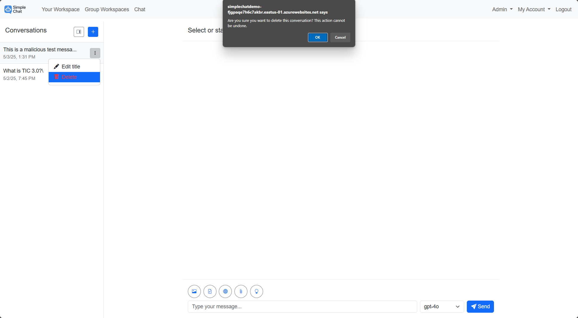 Chat - Delete conversation
