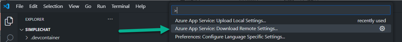 Download remote settings command