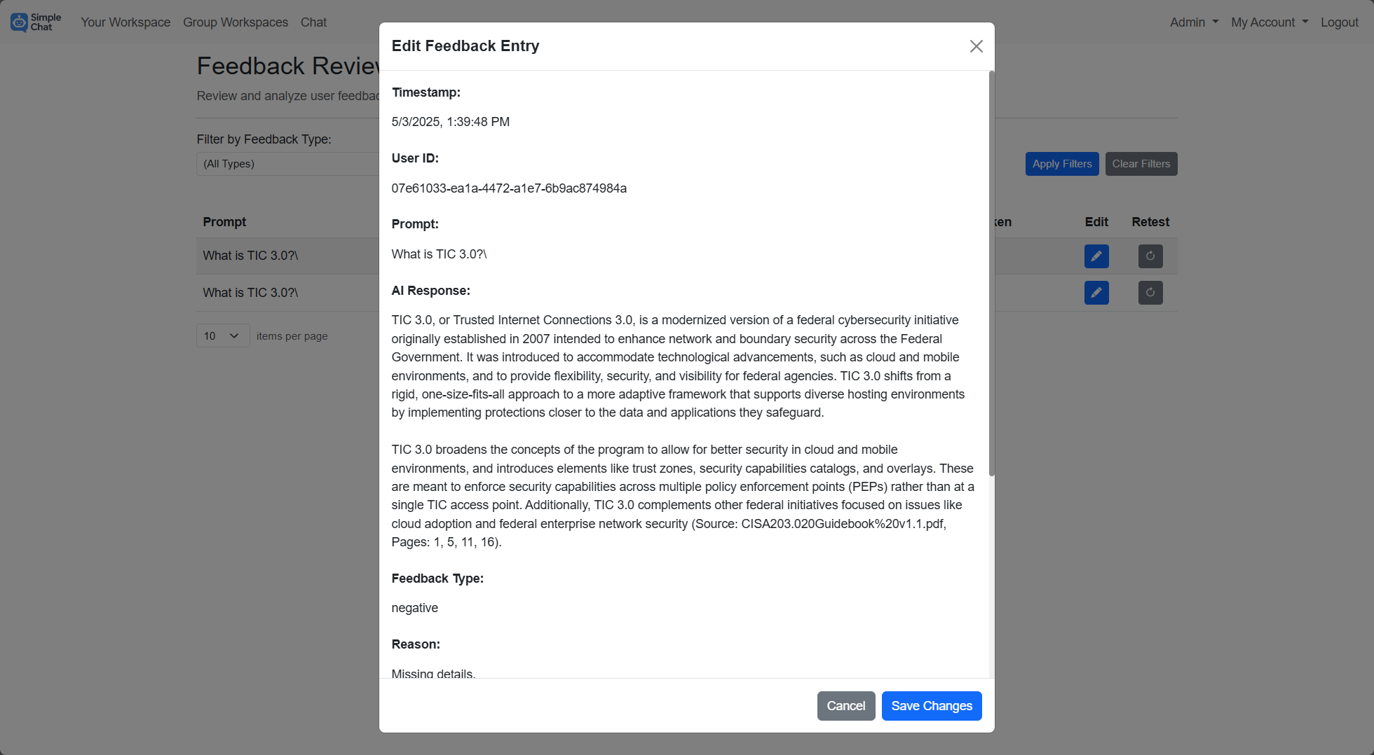 Feedback Review - Feedback review workflow