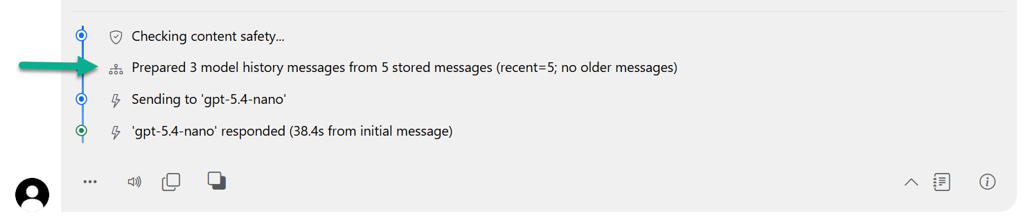 Conversation history citation replay screenshot