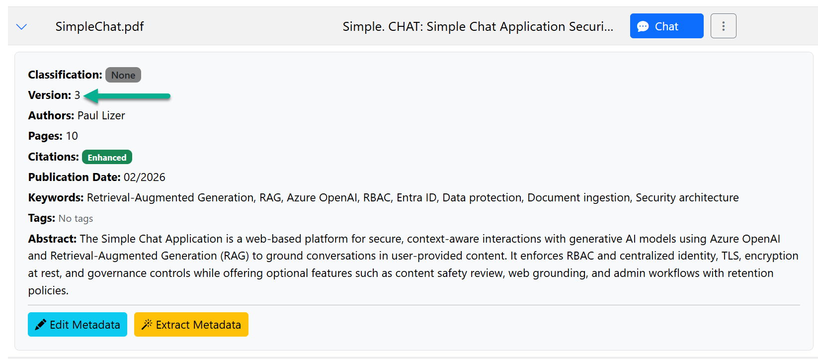 Document revision workspace screenshot