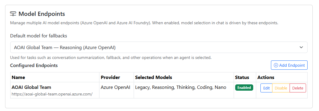 Admin multi-endpoint model management screenshot