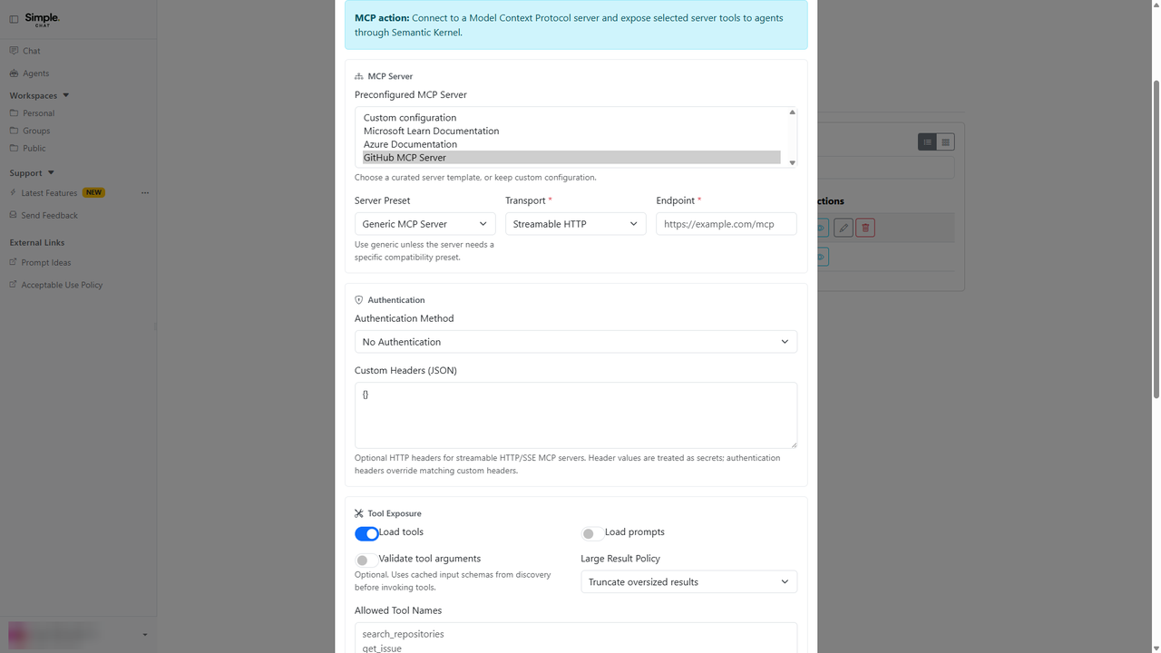 Choose an MCP Preset screenshot placeholder