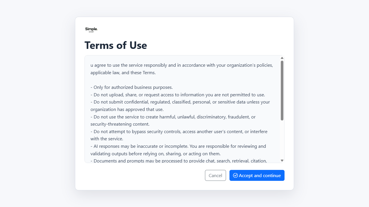 Acceptance Screen screenshot placeholder
