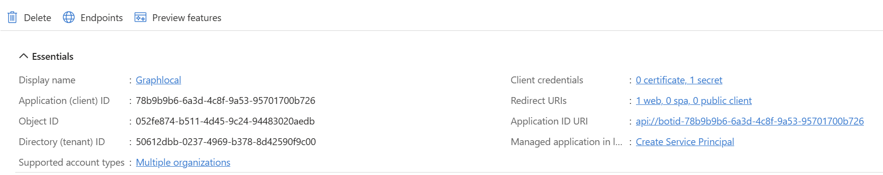 Create Service Principal