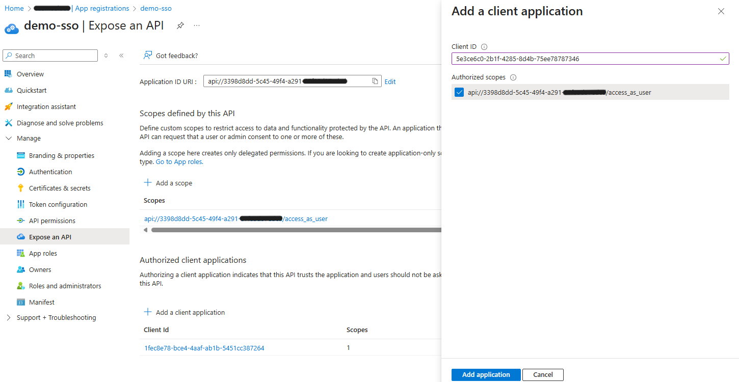 Entra oauth authorize client app