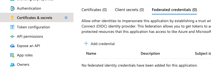 Federated Identity Creds