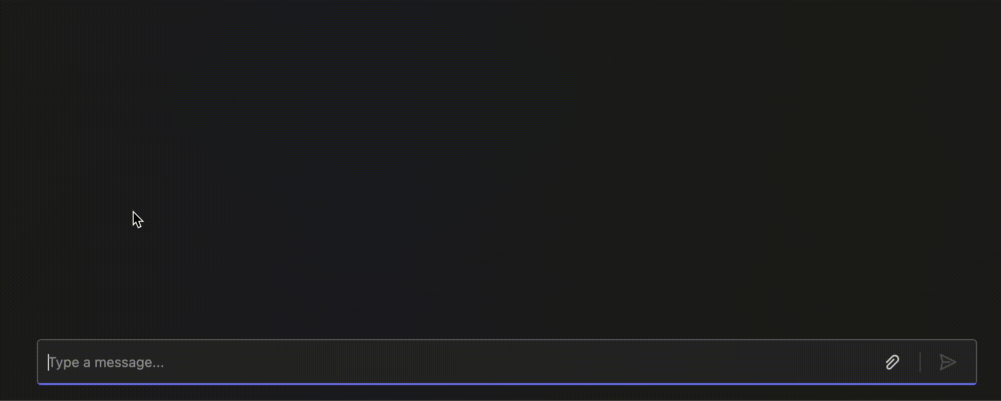 Animated image showing agent response text incrementally appearing in the chat window.