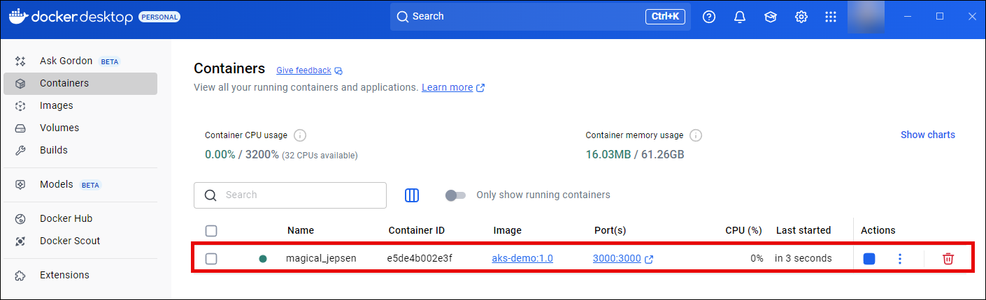 Docker Image Running