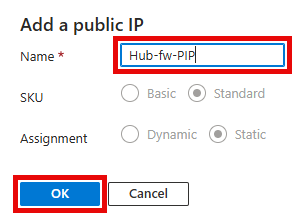 The Add a public IP popup is shown, with the values entered.