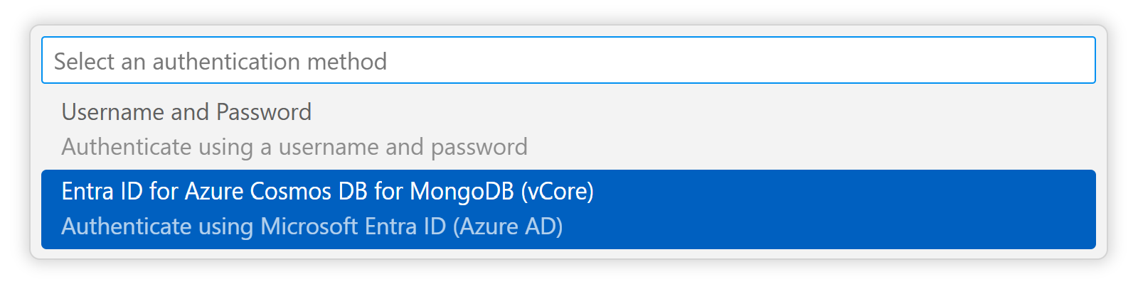 Authentication Method Selection