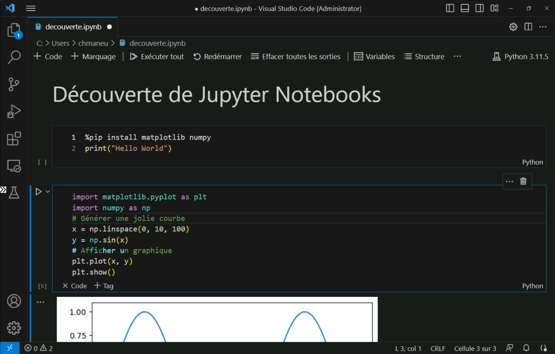 A Jupyter notebook